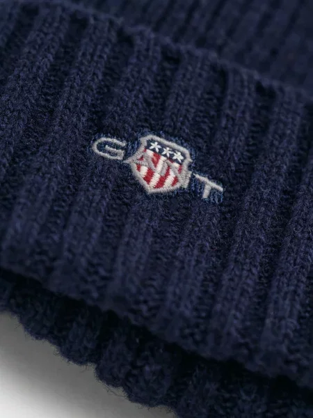 Шерстяная шапка Gant синяя