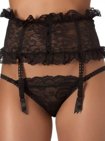 Кружевной для чулок чорні