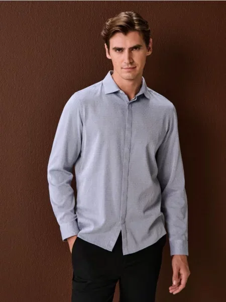 Sinsay koszula z kołnierzykiem szary