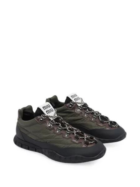 Sneakerși Miu Miu din piele verde