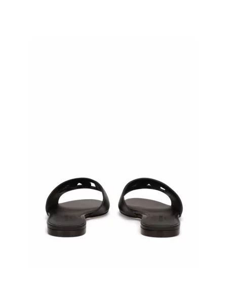 Lniane sandały Dolce&gabbana czarne