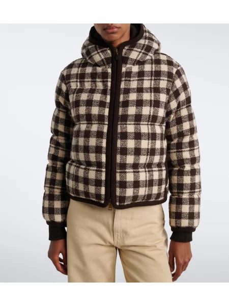 Geacă cu puf Moncler de lână maro