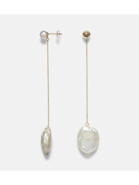 Uhani Mateo z perlami bela