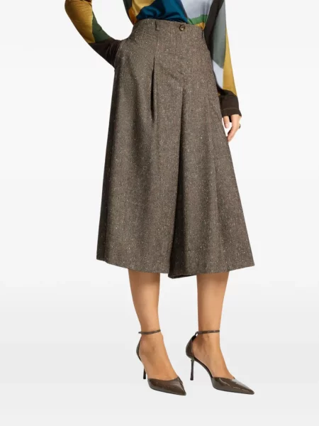 Pantaloni Elena Mirò din tweed maro