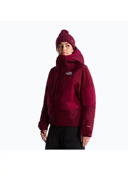 Geacă de schi pentru femei The North Face Powstar burgundy crush