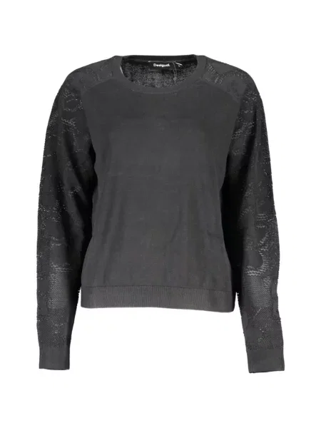 Pulover Desigual din dantelă negru