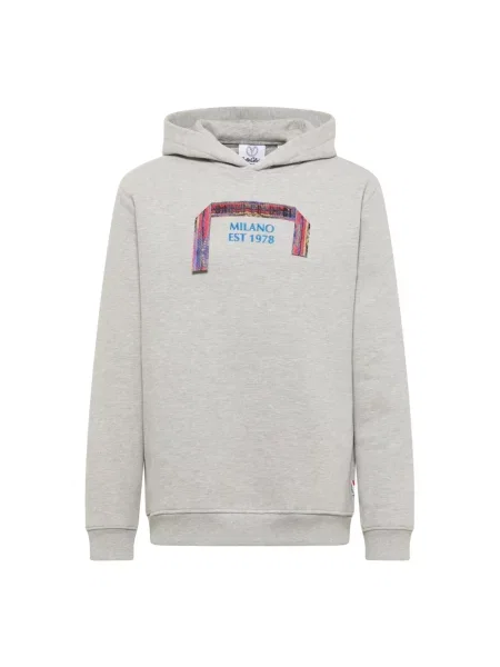 Bluza z kapturem Carlo Colucci z kapturem szara
