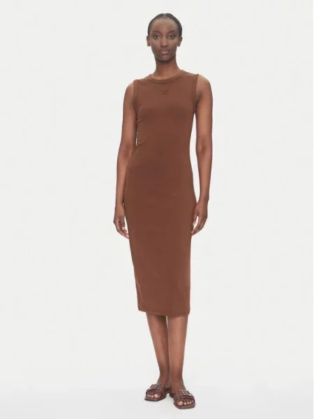 Sukienka jeansowa Calvin Klein Jeans brązowa