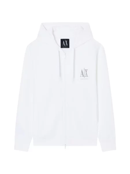 Bluza z kapturem Armani Exchange z nadrukiem biała