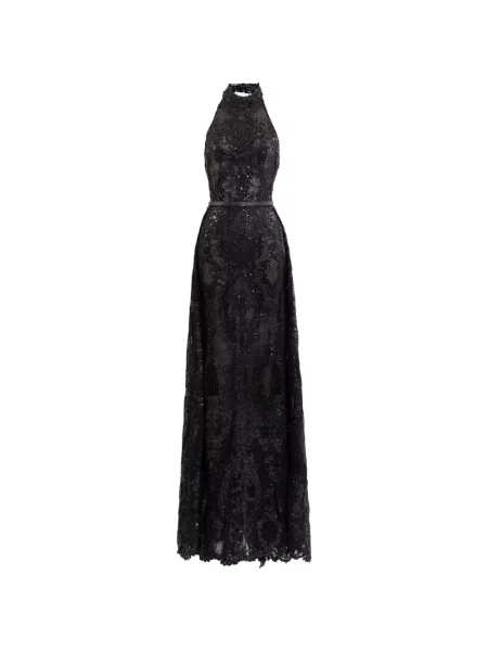 Rochie Saiid Kobeisy din dantelă negru
