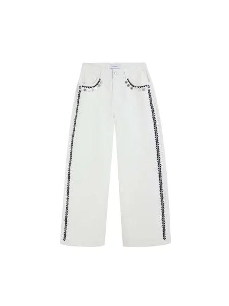 Scalpers Jeans Emb Candy albastru marin / natural alb