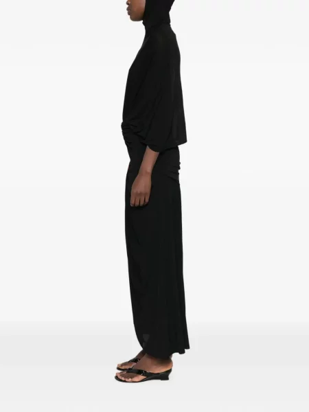 Rochie maxi Jean Paul Gaultier drapată cu autograf negru