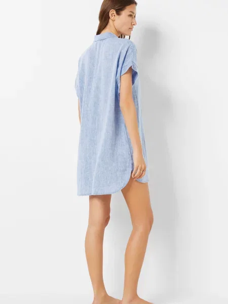 Лляна нічна сорочка Etam блакитна