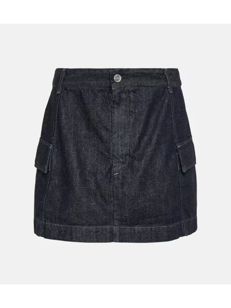 Fustă din denim Ag Jeans albastru
