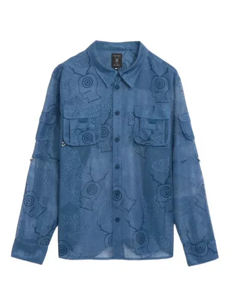 Риза South2 West8 с принт синьо