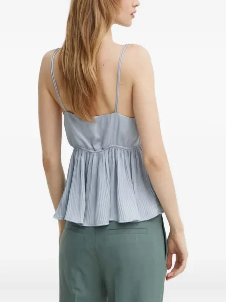 Plisuotas palaidinė be rankovių Résumé mėlyna