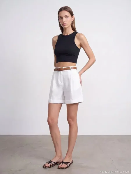 Dilvin Nadrág Shorts' fehér