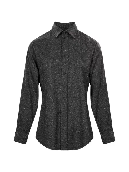 Lung cămașă Darkpark cu model herringbone gri