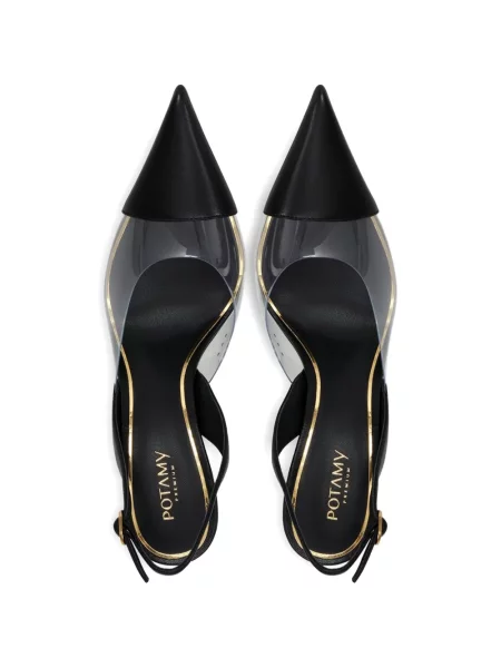 Pantofi cu toc Potamy slingback negru