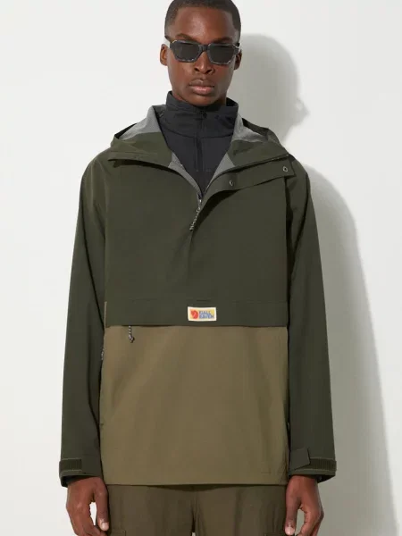 Fjallraven geacă de ploaie Vardag Hydratic Anorak bărbați de tranziție verde