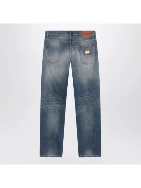 Jeansy straight leg Dolce And Gabbana niebieskie