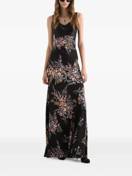 Gėlėtas kostiumas maxi maxi suknele Dolce & Gabbana juoda