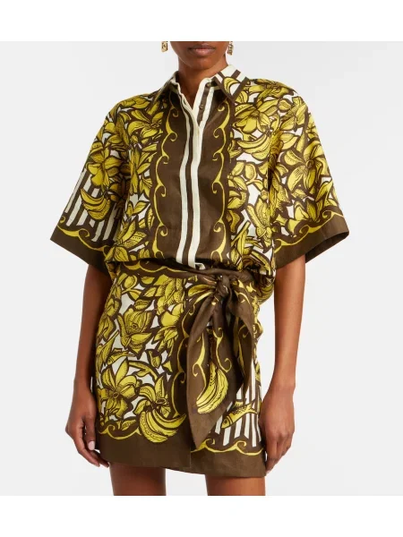 Cămașă Alemais cu model floral galben