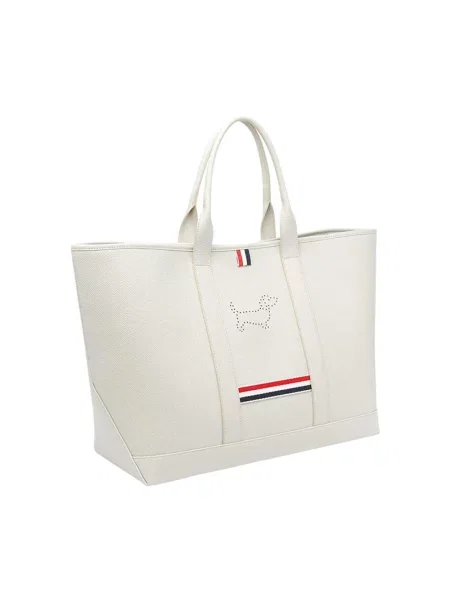Shopperka Thom Browne skórzana biała