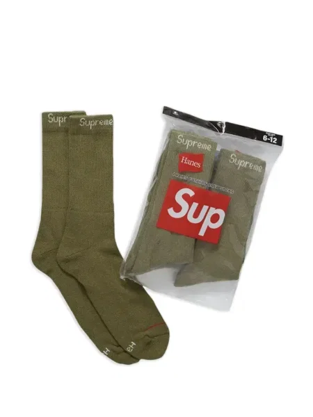 Чорапи Supreme бродирани зелено