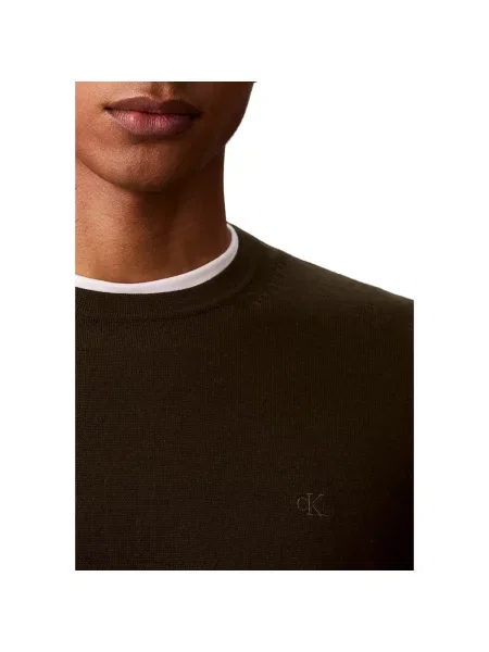 Mikina Calvin Klein Jeans z merina zelená