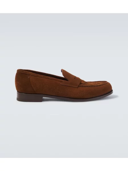 Pantofi loafer Lardini din piele de căprioară maro