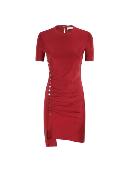 Mały sukienka mini Rabanne drapowana czerwona