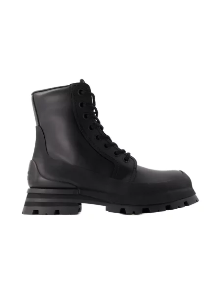 Buty do kostki Alexander Mcqueen skórzane czarne