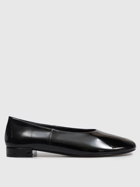 Кожаные лаковые балетки Stuart Weitzman черные