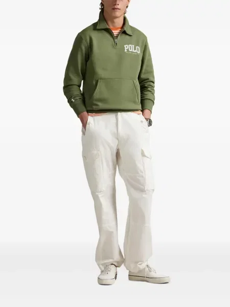 Pletene sportske kratke hlače Polo Ralph Lauren s printom bijela