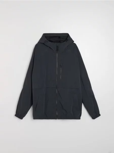 Sinsay Kurtka techniczna typu wiatrówka z kapturem szary