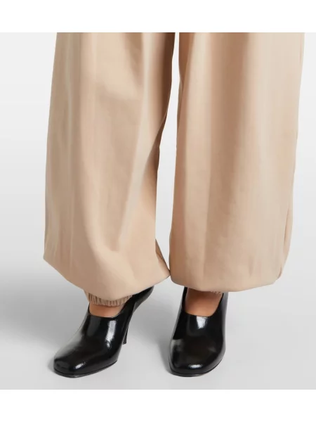 Pantaloni sport Sportmax din jerseu bej