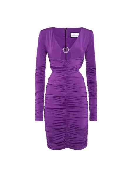 Sukienka Philipp Plein garniturowa fioletowa