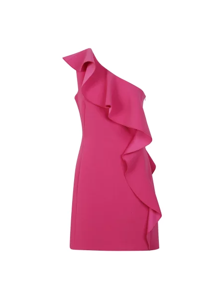 Sukienka Max Mara Studio z falbankami asymetryczna różowa