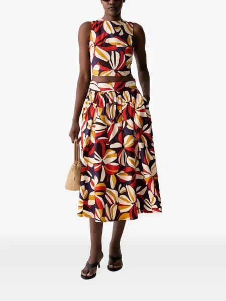 Fustă midi Benetton cu model floral cu imagine violet