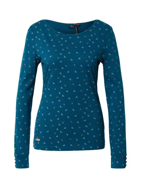 Ragwear Tričko WENDA hnědá / petrolejová bílá
