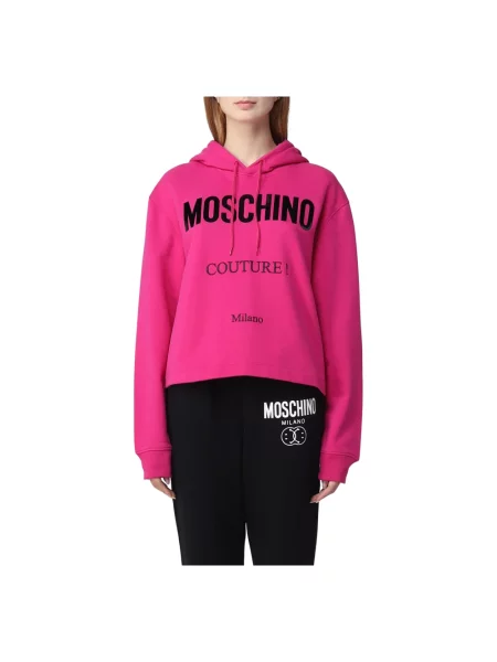 Bluza z kapturem Moschino różowa