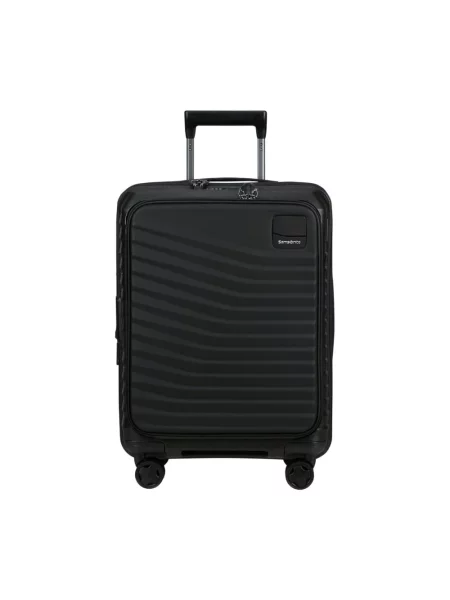 Lniana walizka Samsonite czarna