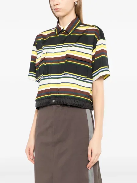 Cămașă Sacai cu dungi maro