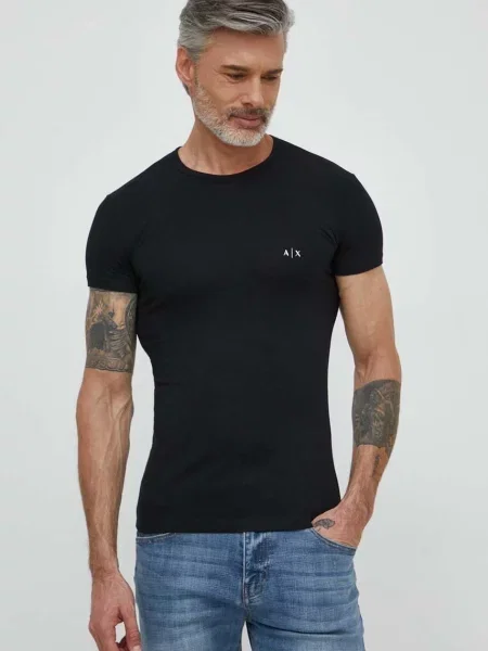 Armani Exchange t-shirt gładki NOS czarny