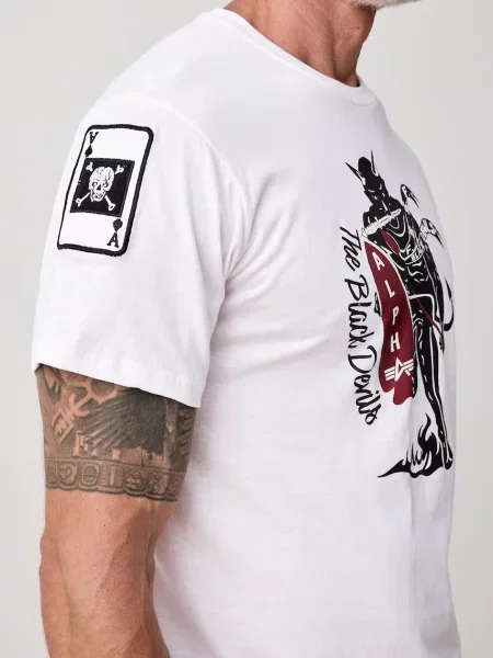 Alpha Industries тениска мъжка от Black Devils бяло