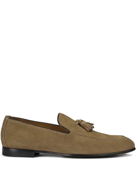 Pantofi loafer Doucal's din piele de căprioară verde