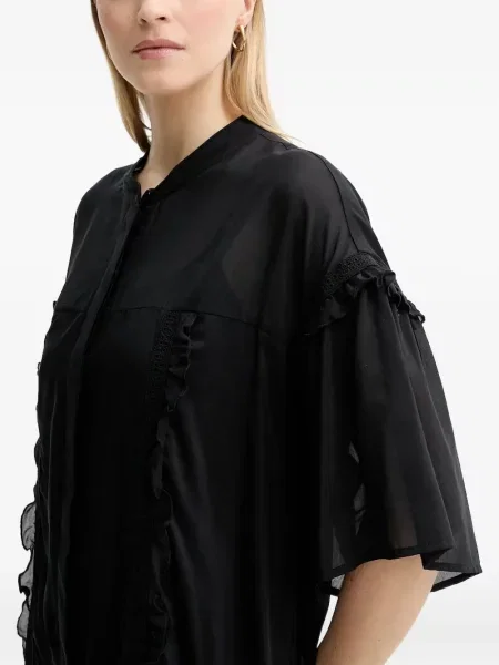 Rochie mini Isabelle Blanche din dantelă de costum negru