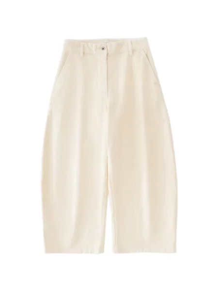 Pantaloni Studio Nicholson de catifea cord alb