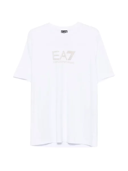 Tricou Ea7 Emporio Armani cu broderie alb